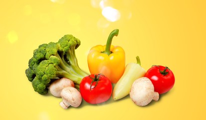 Excellent fresh vegetables,isolated on white with clipping path