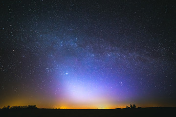 zodiacal light and the Milky Way on a beautiful night