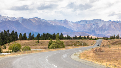Fototapeta premium road to horizon New Zealand south island