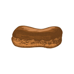 Isolated Colored Eclair in Hand Drawn Style