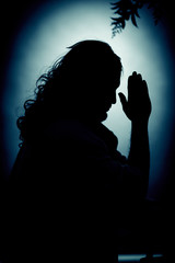 Jesus Christ praying at night