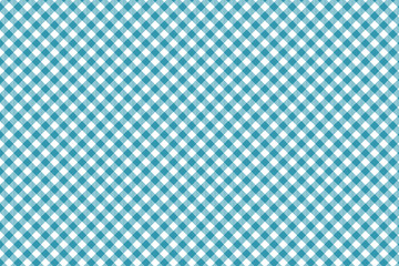 Cyan blue diagonal Gingham pattern. Texture from rhombus/squares for - plaid, tablecloths, clothes, shirts, dresses, paper, bedding, blankets, quilts and other textile products.