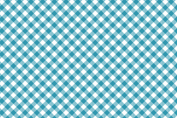 Cyan blue diagonal Gingham pattern. Texture from rhombus/squares for - plaid, tablecloths, clothes, shirts, dresses, paper, bedding, blankets, quilts and other textile products.