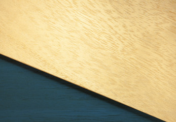 Wooden geometric background navi blue flat lay, copy space