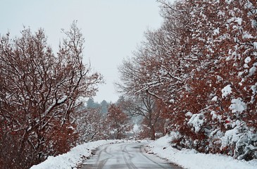 neve in strada