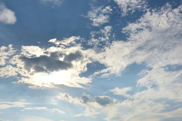 blue sky, white clouds