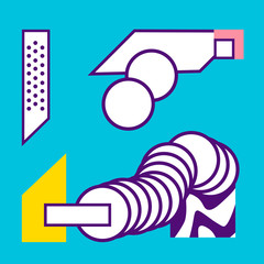 blue white colors geometry abstract background