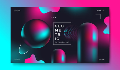 futuristic abstract background cover flyer design with 3d geometric shapes minimalism style 