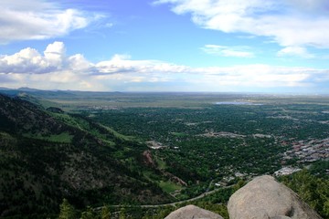 View of the Rocky Mountains in Denver.