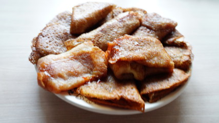 Fried pancakes on a plate