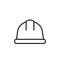 Hard hat outline icon. Clipart image isolated on white background