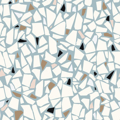 Terrazzo flooring vector seamless pattern. Marble texture. Tiles illustration. Modern surface. Vector stone. Abstract background.