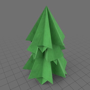 Origami short pine tree