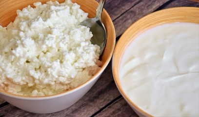 fermented milk products, cottage cheese and natural yoghurt