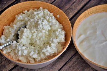 fermented milk products, cottage cheese and natural yoghurt
