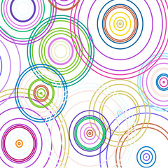 Colorful hoops on white background   