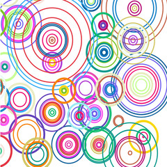 Naklejka premium Colorful hoops on white background 