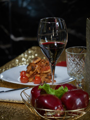 Fresh beef with fried mushrooms.