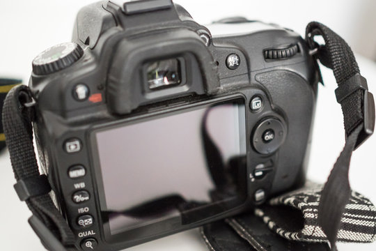 Rear of a DSLR camera