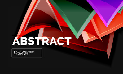 Glossy squares and triangles geometric backgrounds