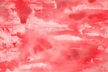 Red watercolor and ink paper textures on white background. Chaotic stylish abstract organic design.