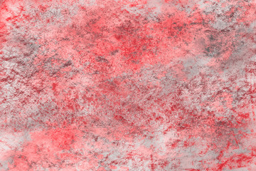 Red watercolor and ink paper textures on white background. Chaotic stylish abstract organic design.