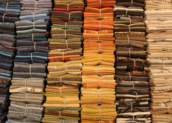 cotton fabrics for sale in a haberdashery shop