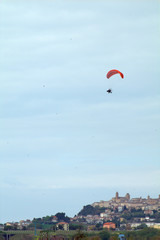 paraglider in the sky,sky, parachute, paragliding, sport, fly, air, fun, adventure, wind, sports, freedom,activity, glider,  