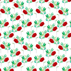background flowers graden patter design.  Spring floral. seamless pattern with hand drawn poppies 