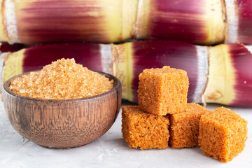 Sugarcane, and derivatives of brown sugar and panela from Colombia