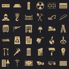Fotobehang Building work icons set. Simple style of 36 building work vector icons for web for any design © ylivdesign