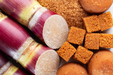 Sugarcane, and derivatives of brown sugar and panela from Colombia