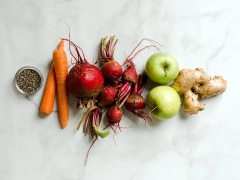 Beet smoothie ingredients