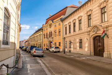 Fototapeta na wymiar The street in old town of Budapest, Hungary