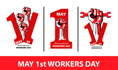May first International Workers Day. International Workers Day with creative Vector illustration on white  background.