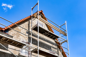 Scaffolding on building
