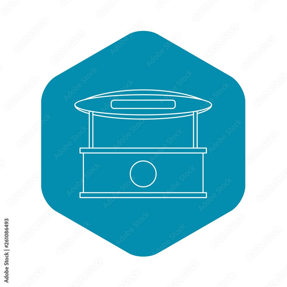 Poster store kiosk with awning icon. outline illustration of store kiosk with awning vector icon for web