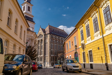 Obraz premium the view on the street of Olds town in Budapest, Hungary