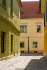 Close-up on the building in Budapest