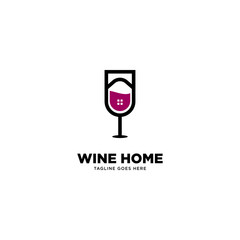 Wine Home logo template vector illustration - Vector
