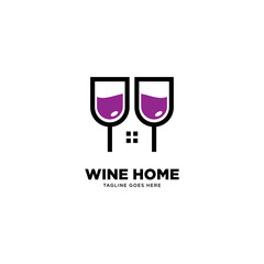 Wine Home logo template vector illustration - Vector