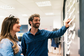 Colleagues working in a modern office.