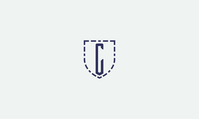 Letter C badge vector for logo design or illustration