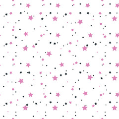 Fototapeta na wymiar Dark Purple vector seamless background with colored stars. Glitter abstract illustration with colored stars. The pattern can be used for new year ad, booklets.