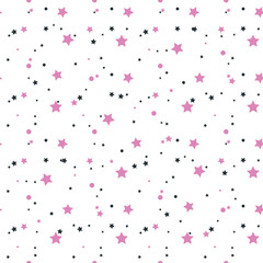 Dark Purple vector seamless background with colored stars. Glitter abstract illustration with colored stars. The pattern can be used for new year ad, booklets.