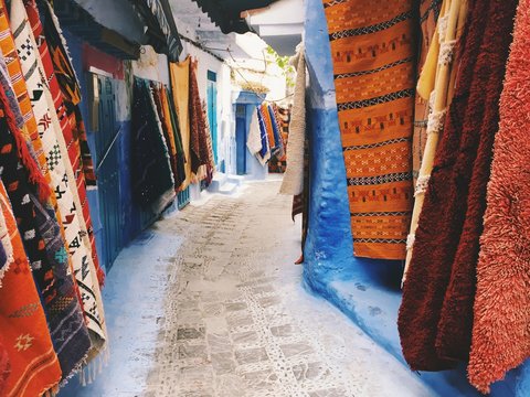 Streets In Blue City, Morocco
