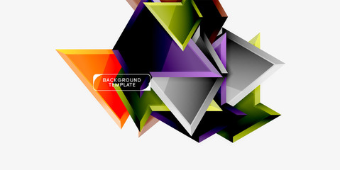 Minimal geometrical triangles with 3d effect abstract background template