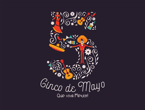 Cinco De Mayo May 5th Card Of Mexican Culture Icon