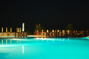 Luxury resort at night