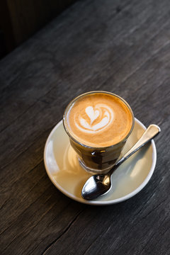 flat white in a glass